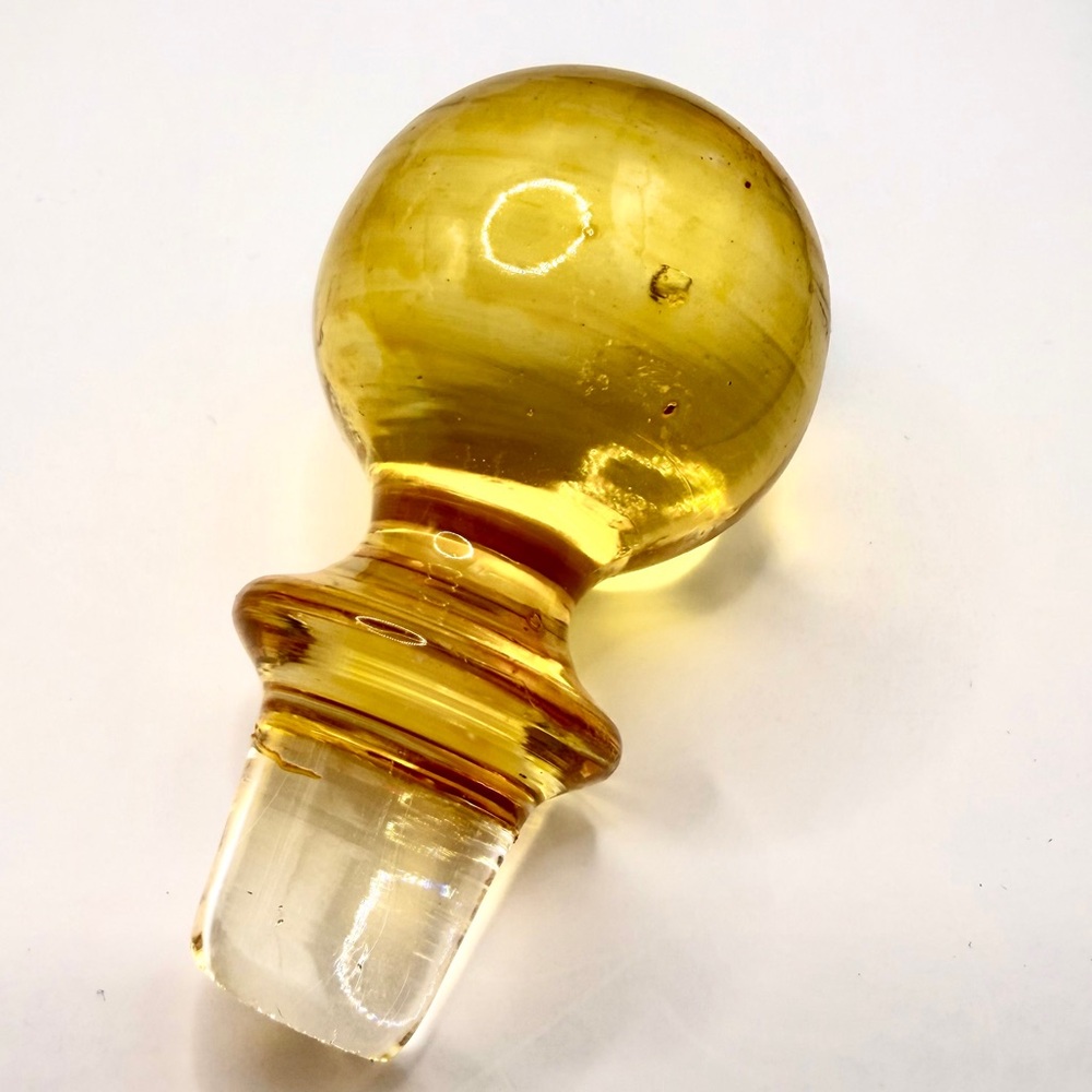 VTG Murano Filigrana Art Glass Decanter 9.5" White Latticino Swirl Amber Stopper - Picture 7 of 8